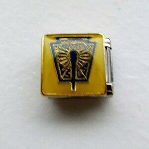 National Honor Society enamel 9mm stainless steel Italian bracelet charm new